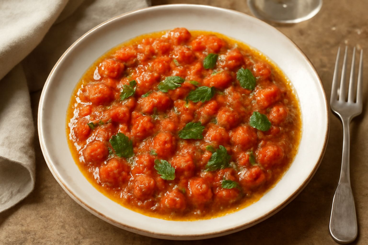 Condimento di pomodoro e menta