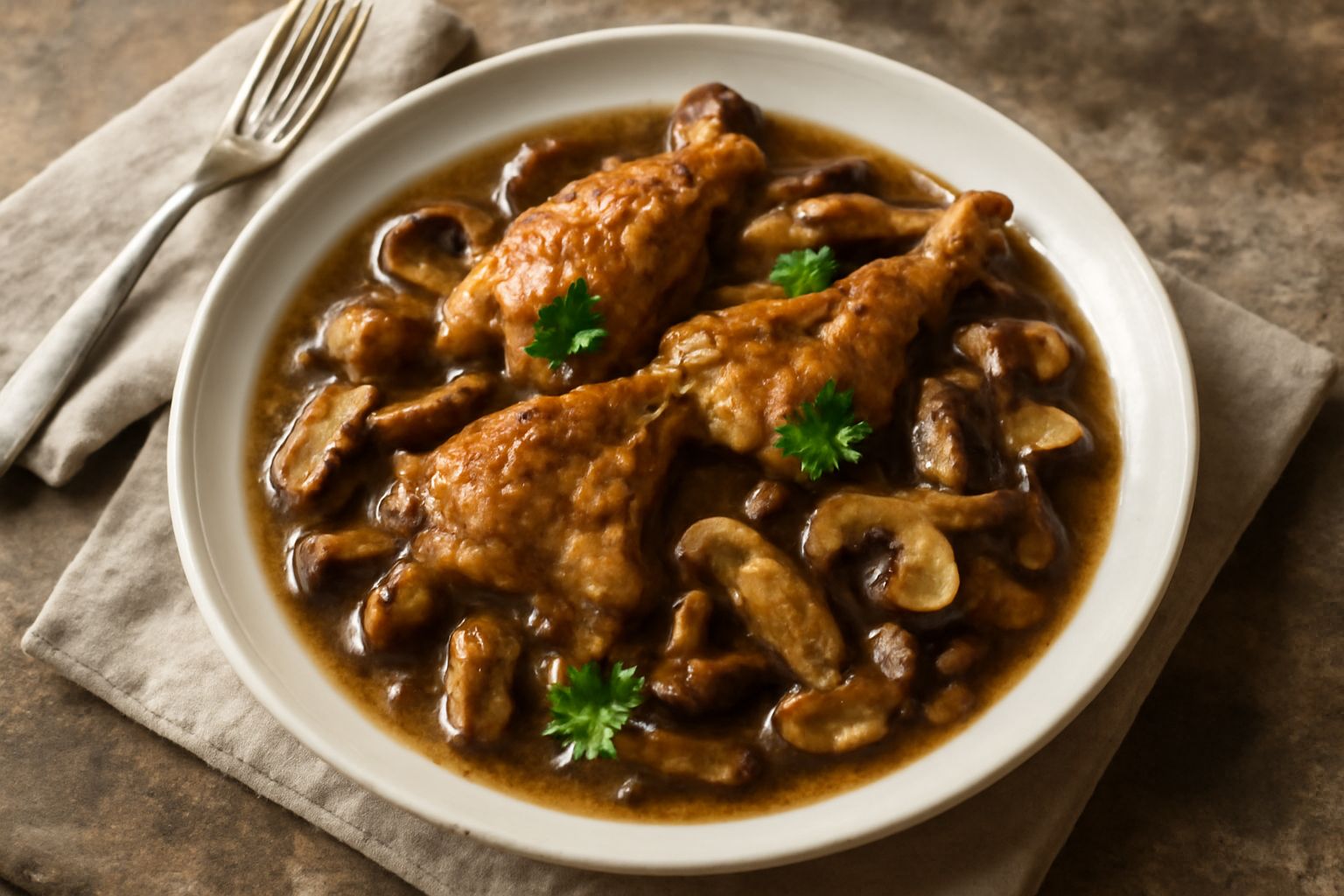 Coniglio ai funghi