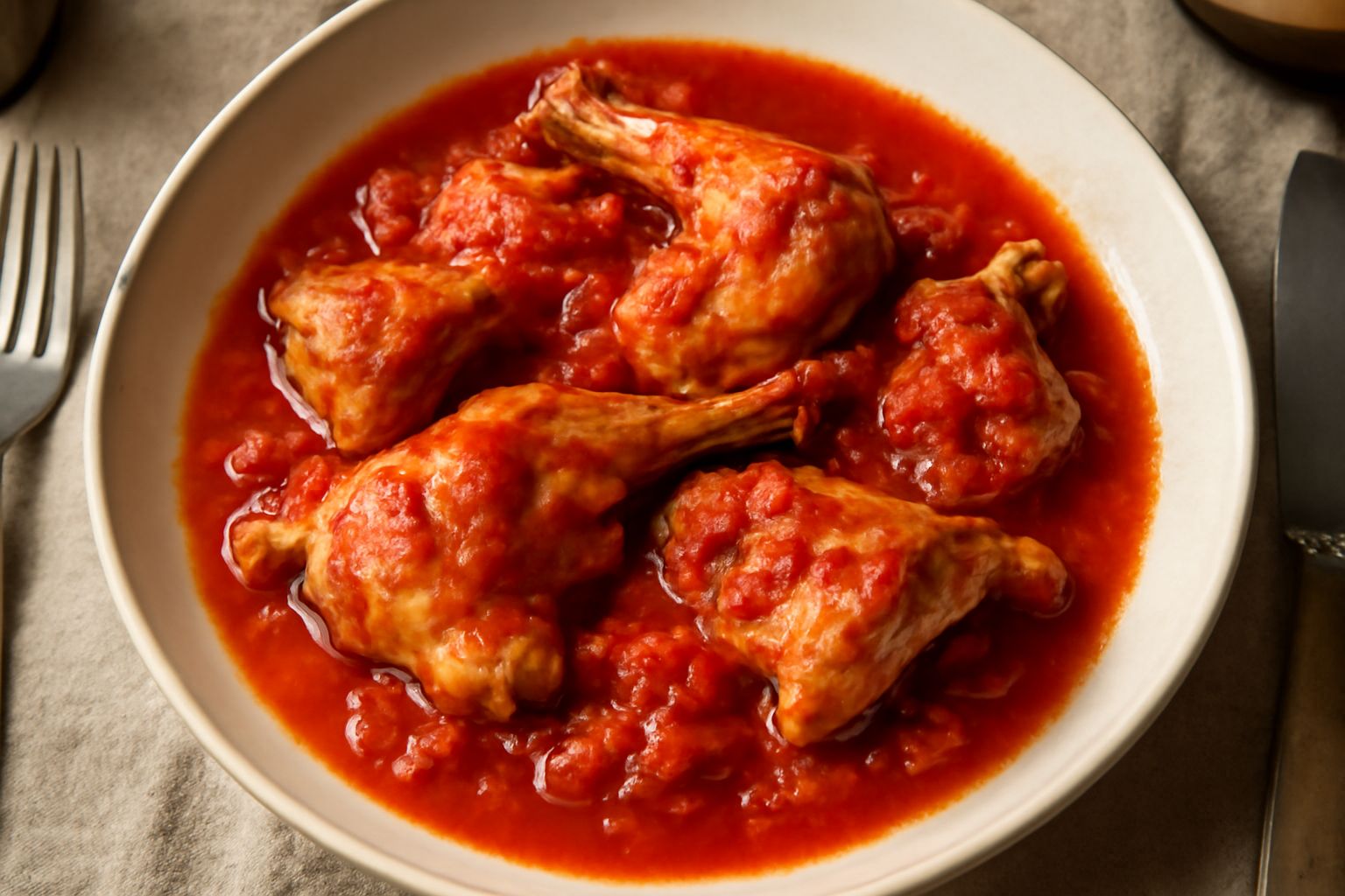 Coniglio in umido con pomodori