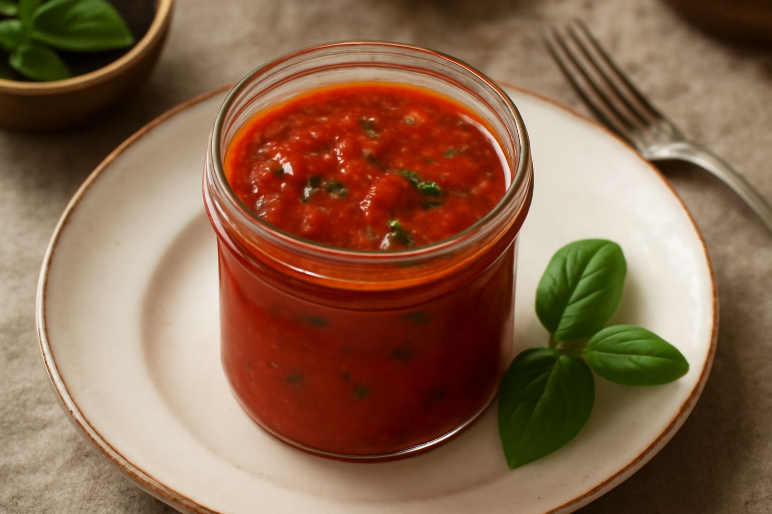Conserva di pomodoro e basilico