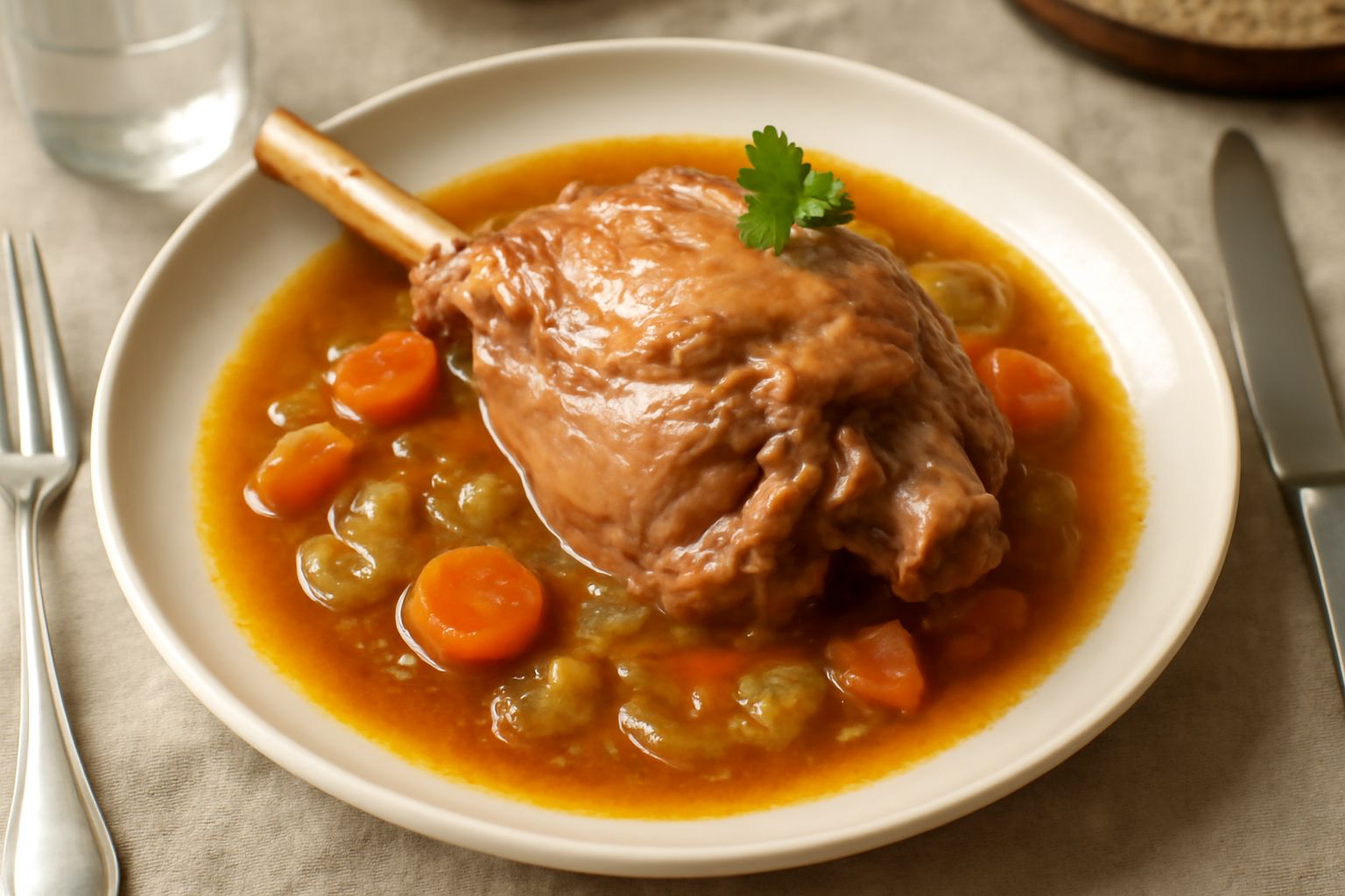 Cosciotto d'agnello in umido