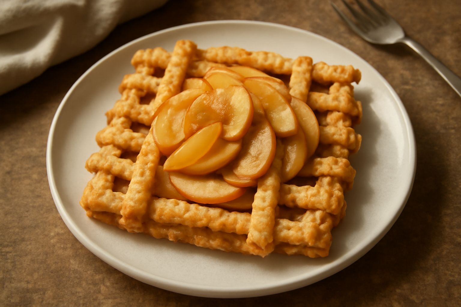 Crostata di mele con pasta fritta