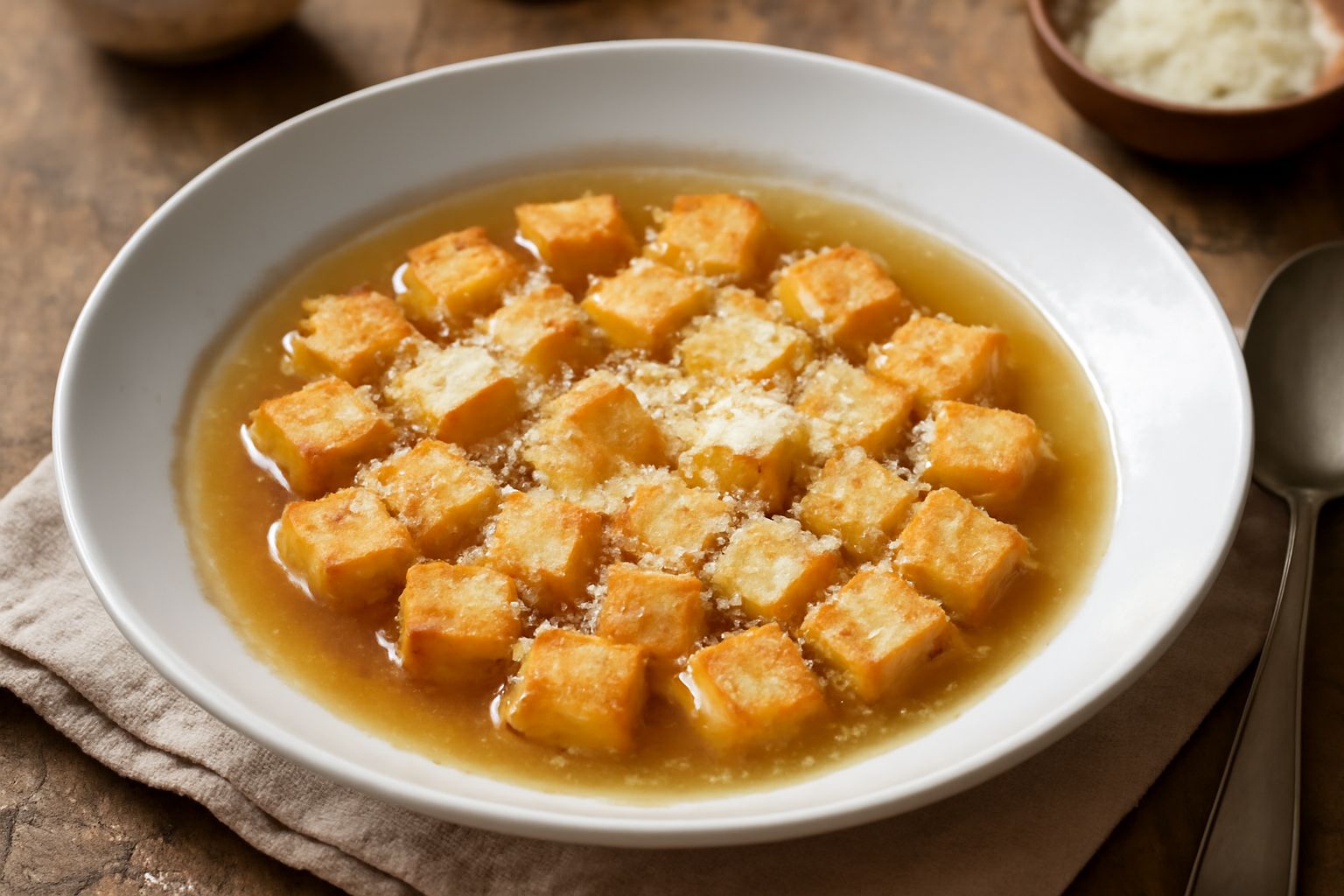 Crostin d'pane cot in brodo