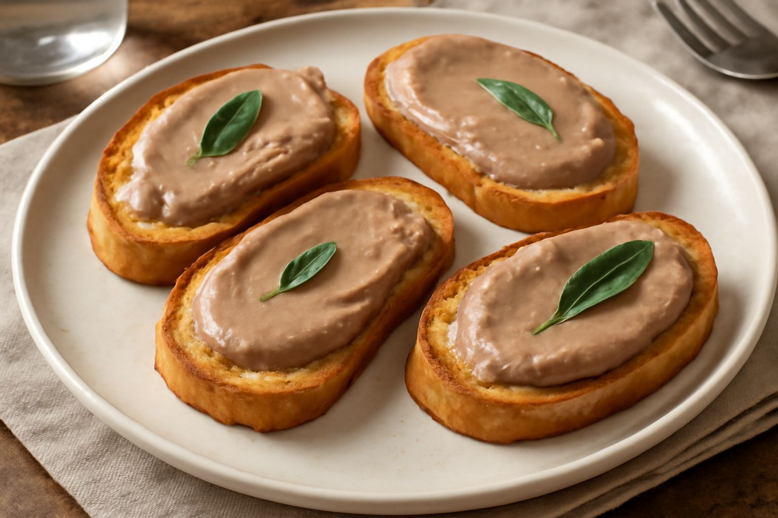 Crostini ai fegatini d'oca: delicatezza ricca che nutre senza appesantire