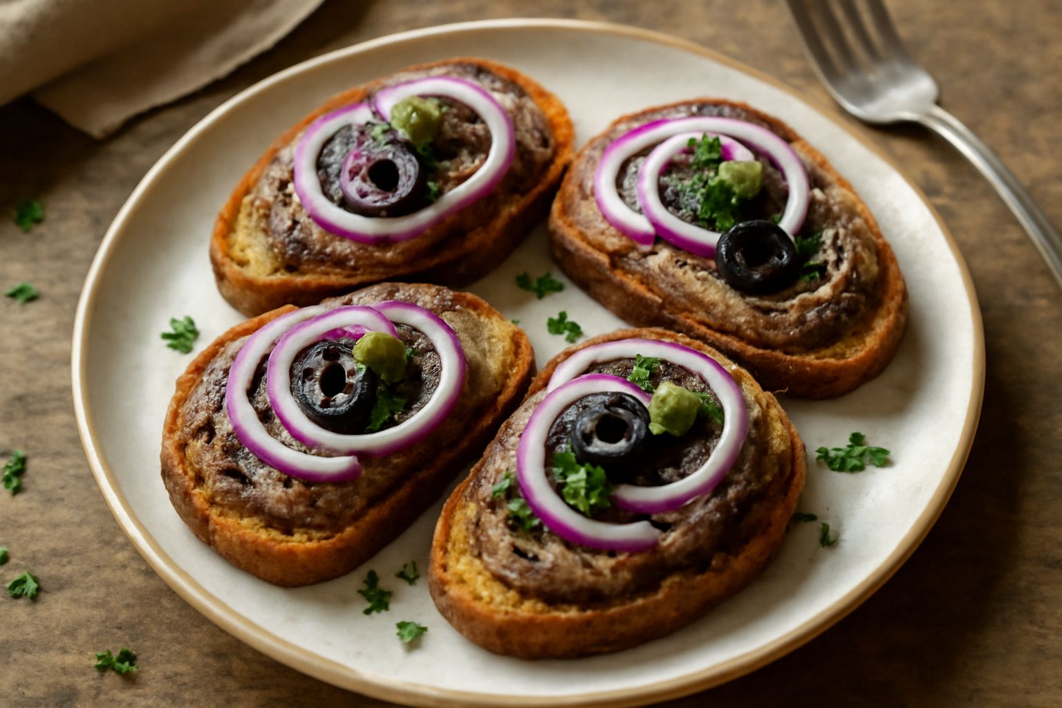Crostini di braunschweiger
