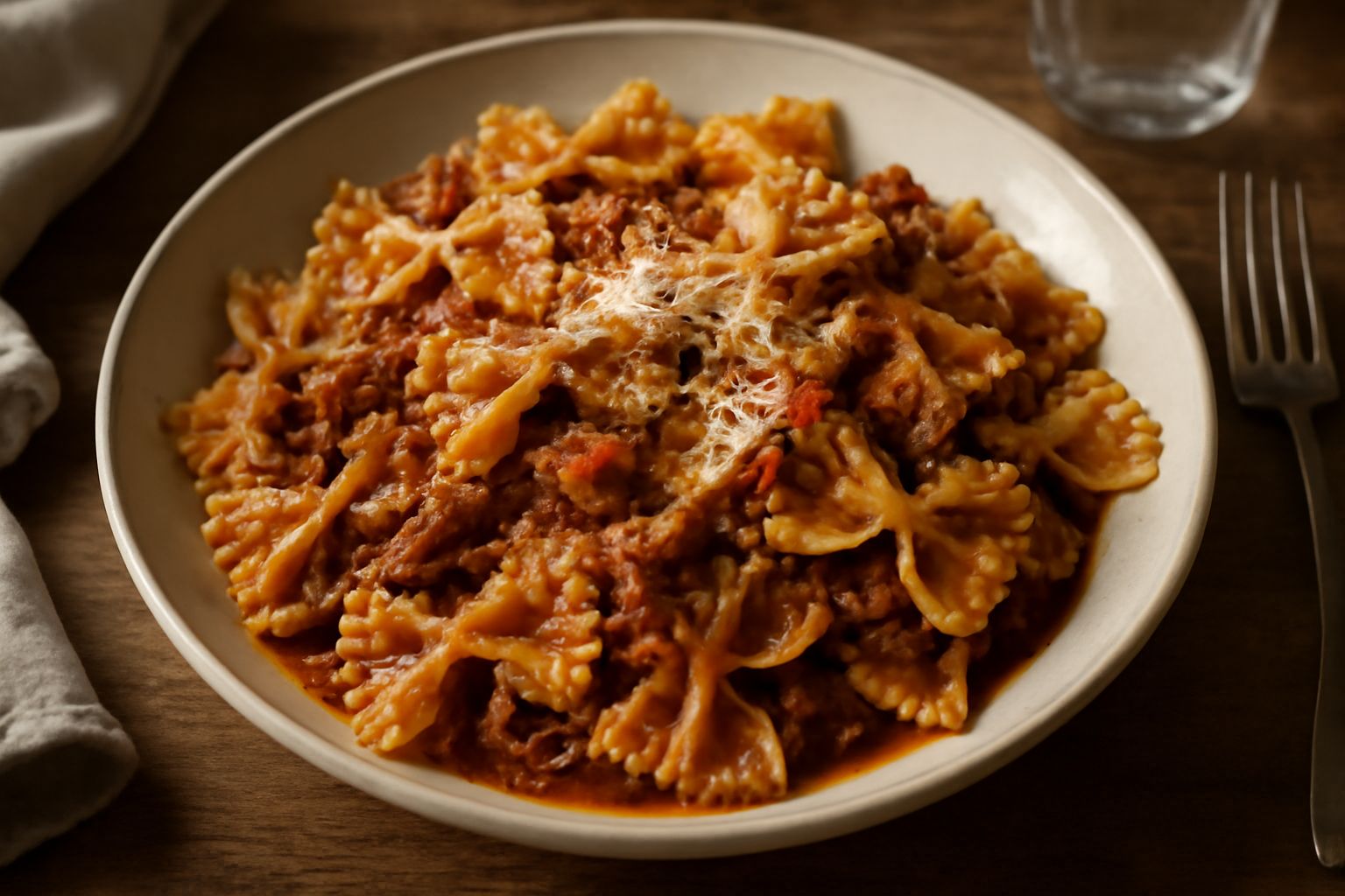 Farfalle con ragù di maiale
