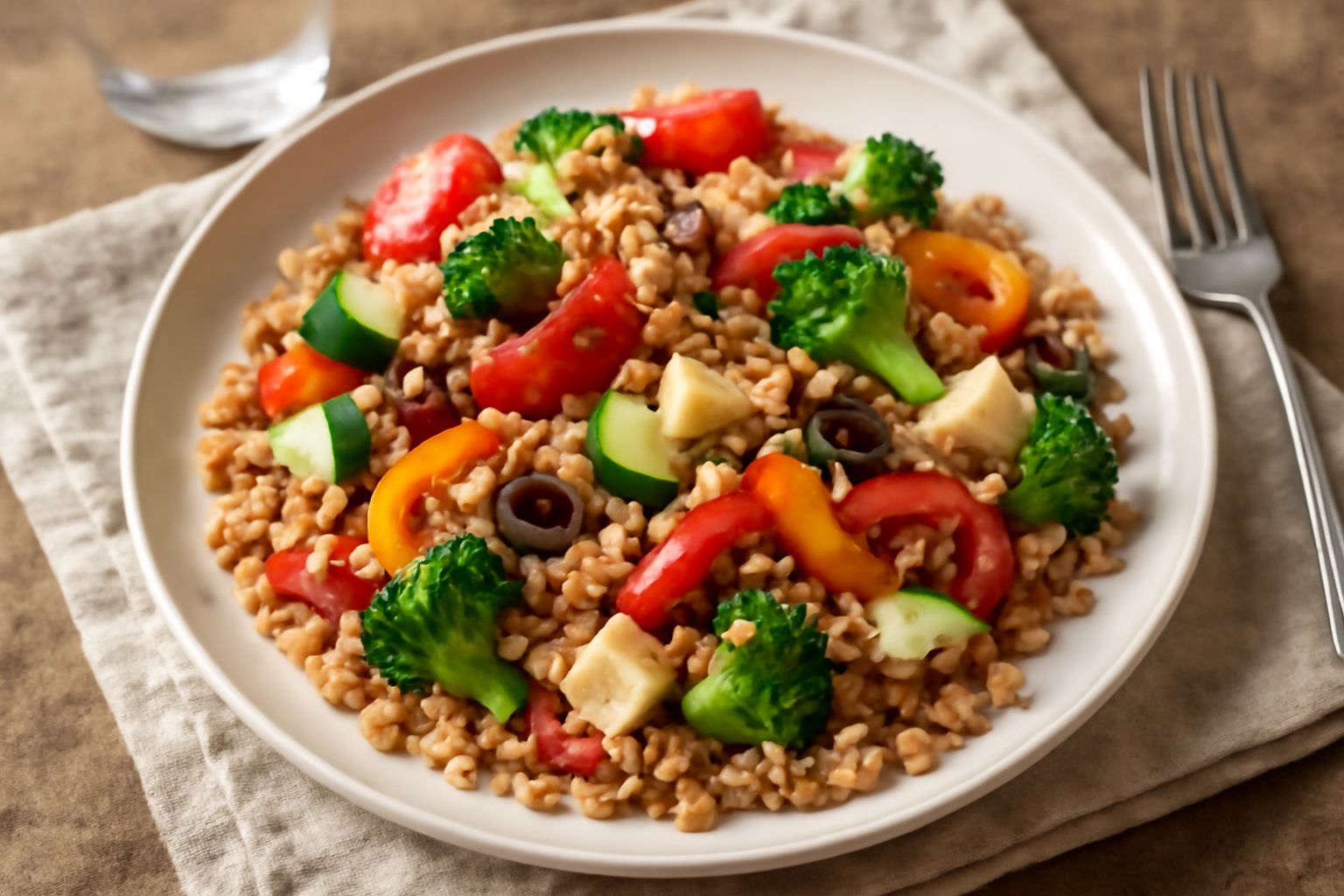 Farro in insalata: il cereale che trasforma un piatto estivo in un pasto completo