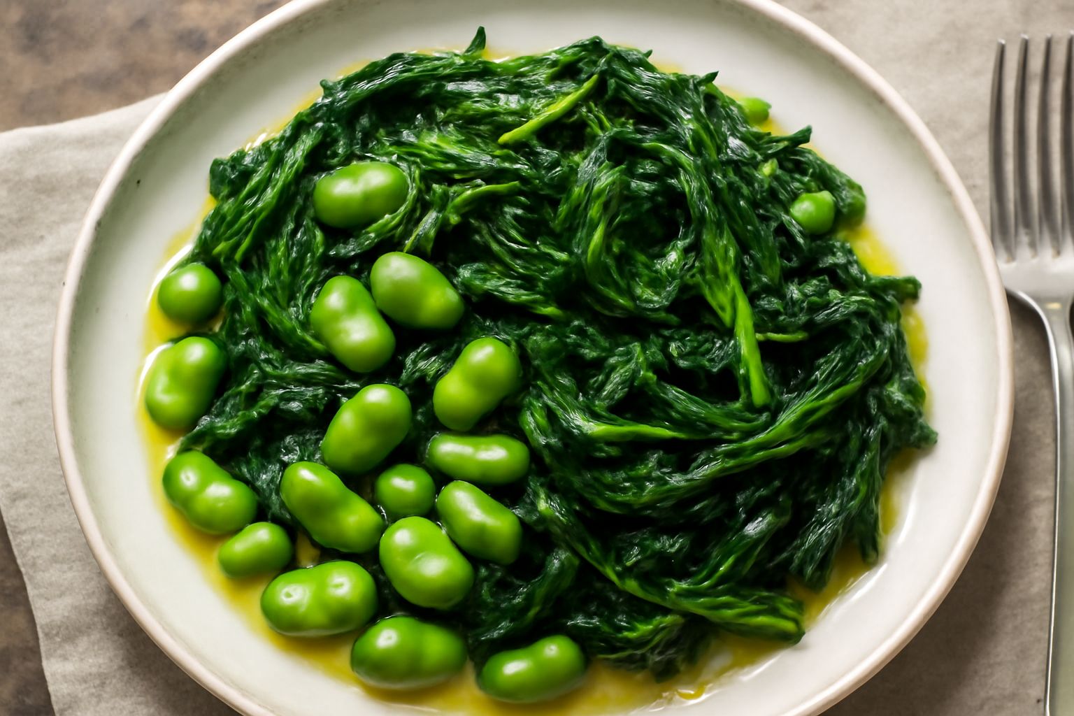 Fave e cicoria selvatica: umami delicato e ferro puro per energia genuina