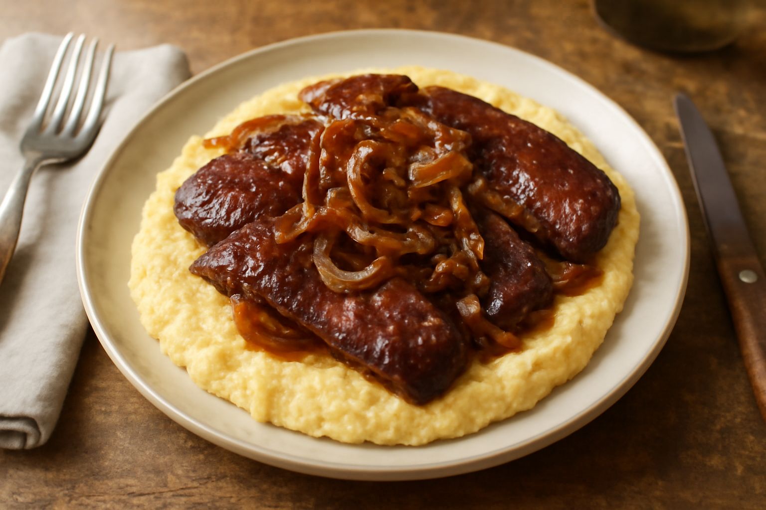 Fegato alla veneta con polenta