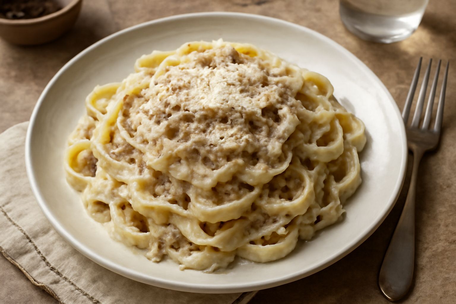 Fettuccine al ragù bianco