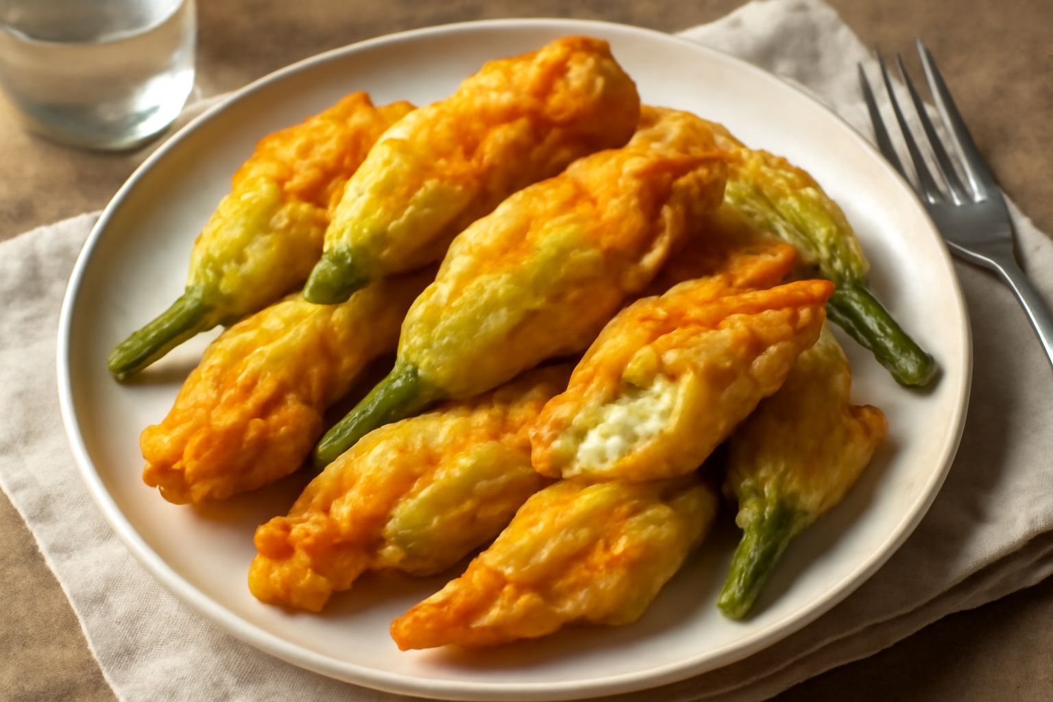 Fiori di zucchina in pastella