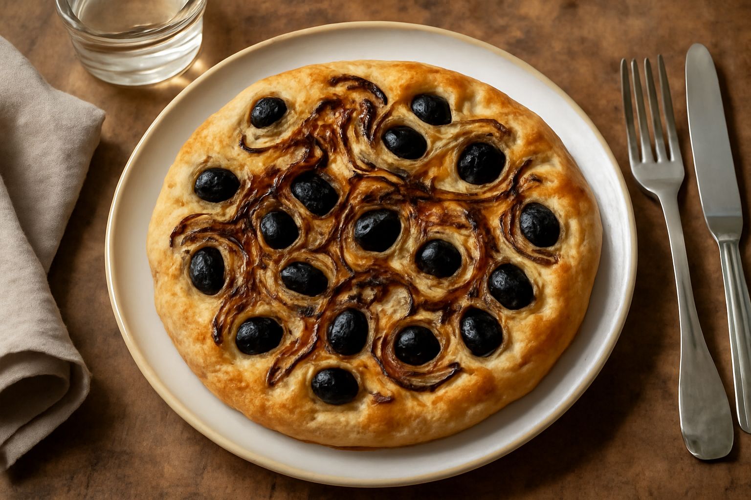 Focaccia con cipolla e olive