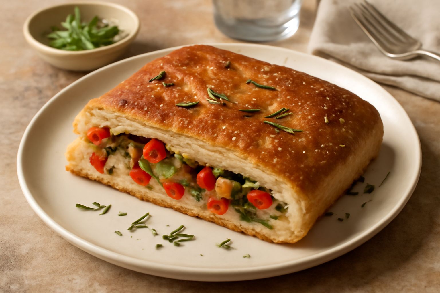 Focaccia ripiena di verdure
