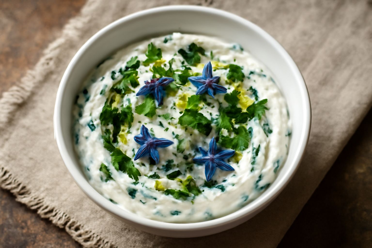 Formaggio fresco con erbe selvatiche