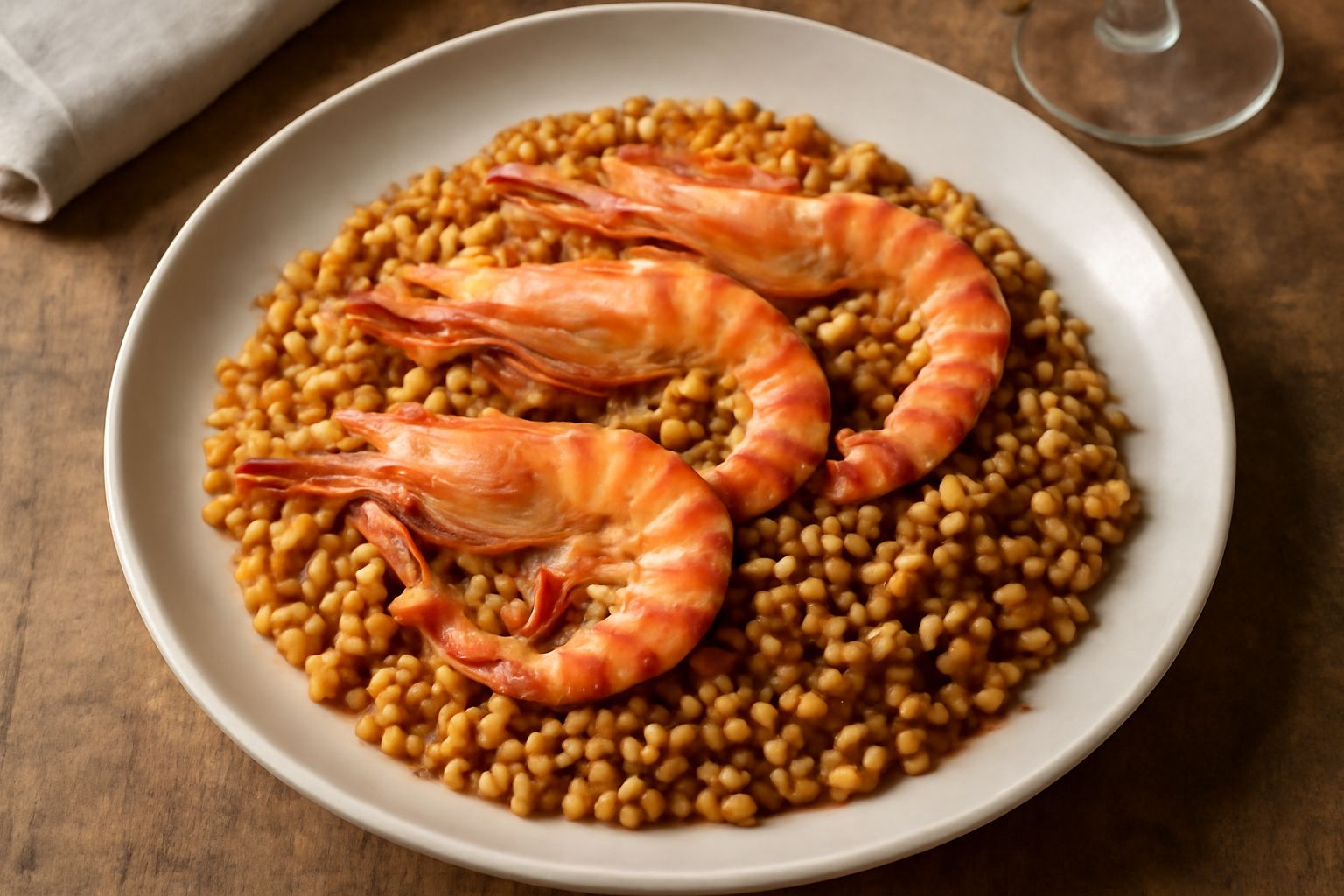 Fregola con gamberi