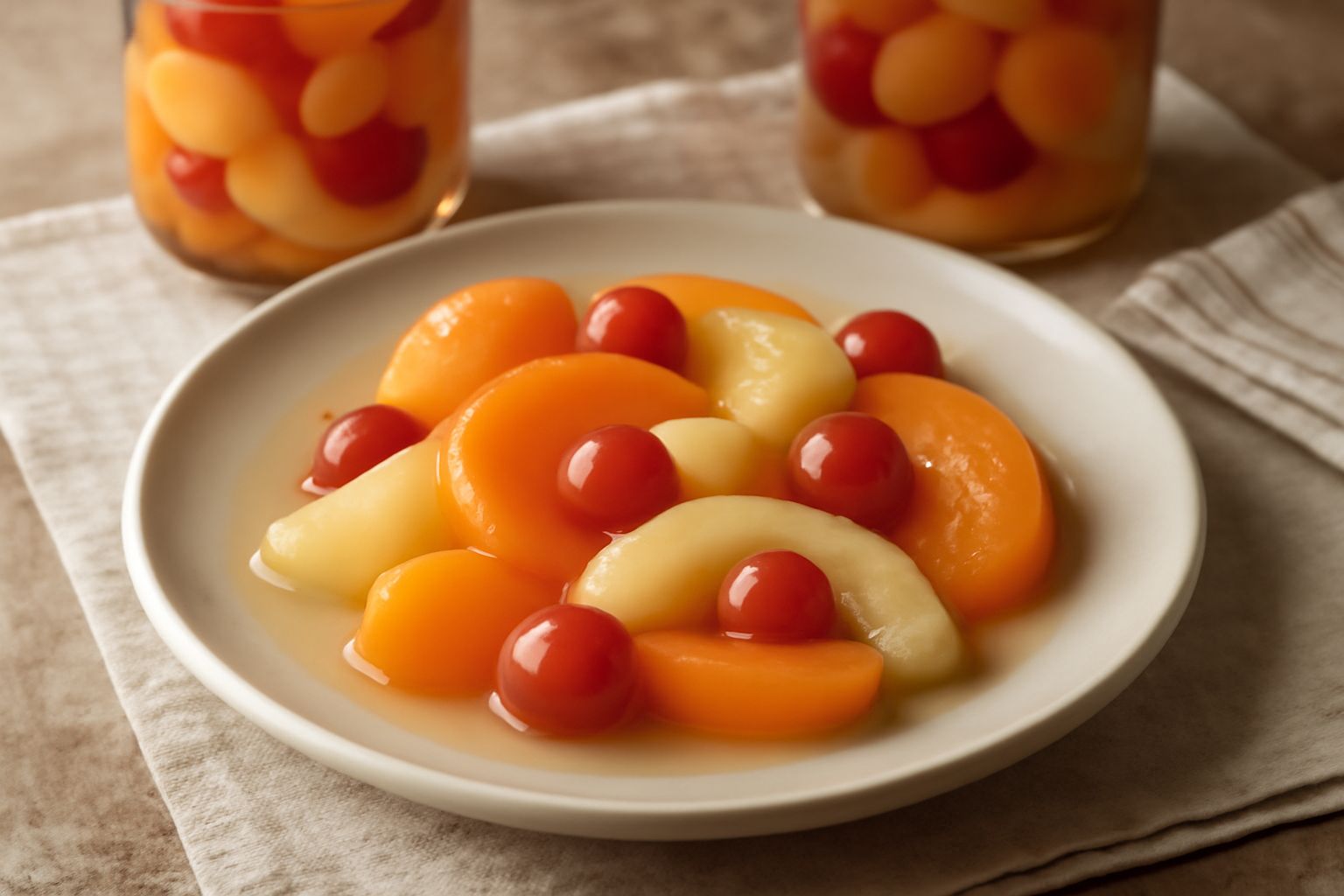 Frutta sciroppata mista