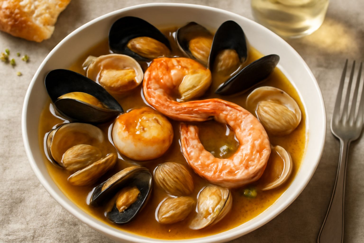 Frutti di mare in brodo