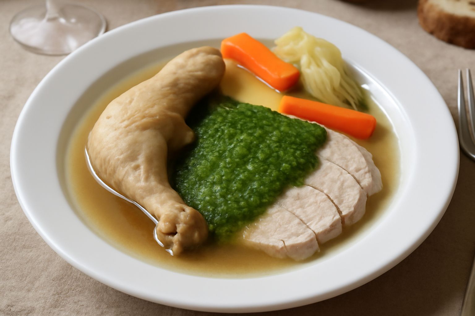 Gallina lessa con salsa verde