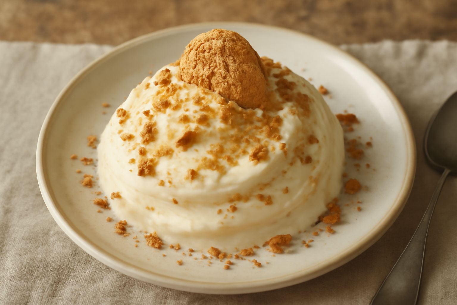 Gelato di crema con amaretti