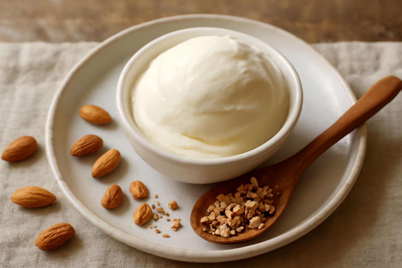 Gelato di latte di mandorla