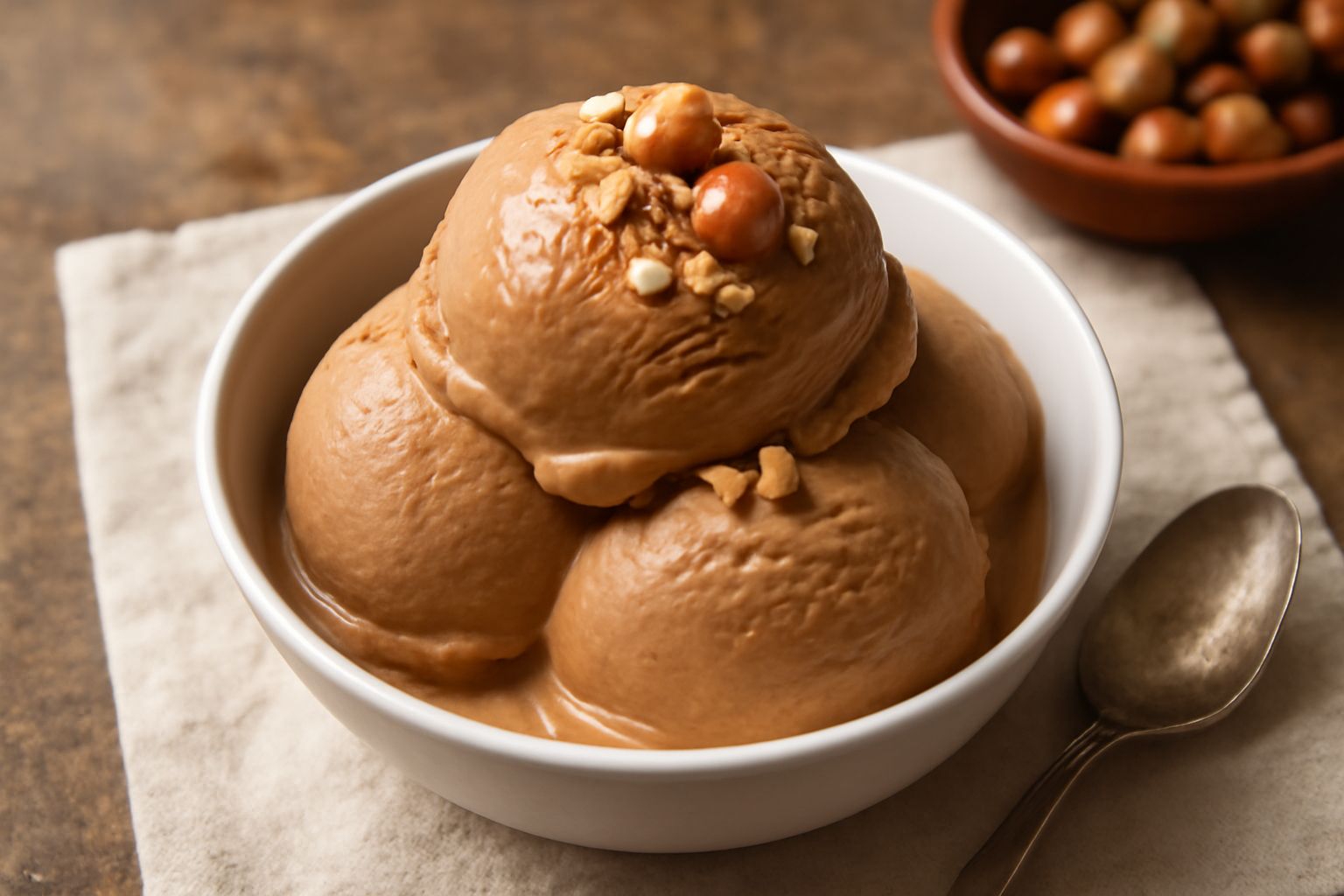 Gelato di nocciola e caffè