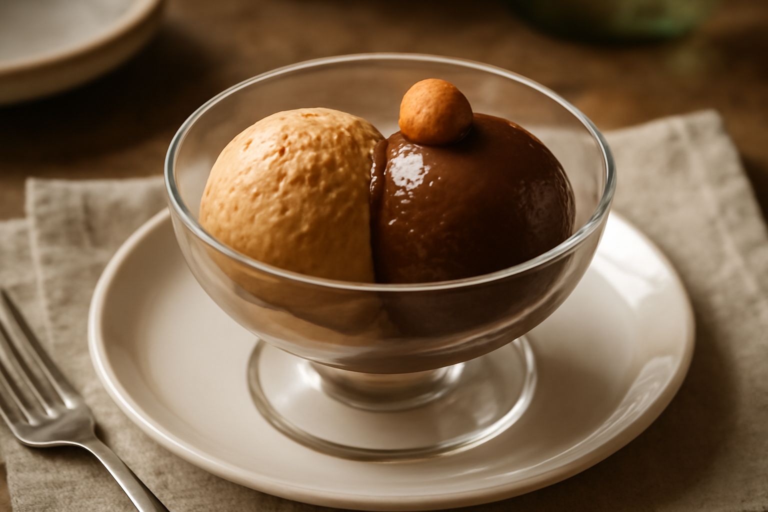 Gelato di nocciola e cioccolato