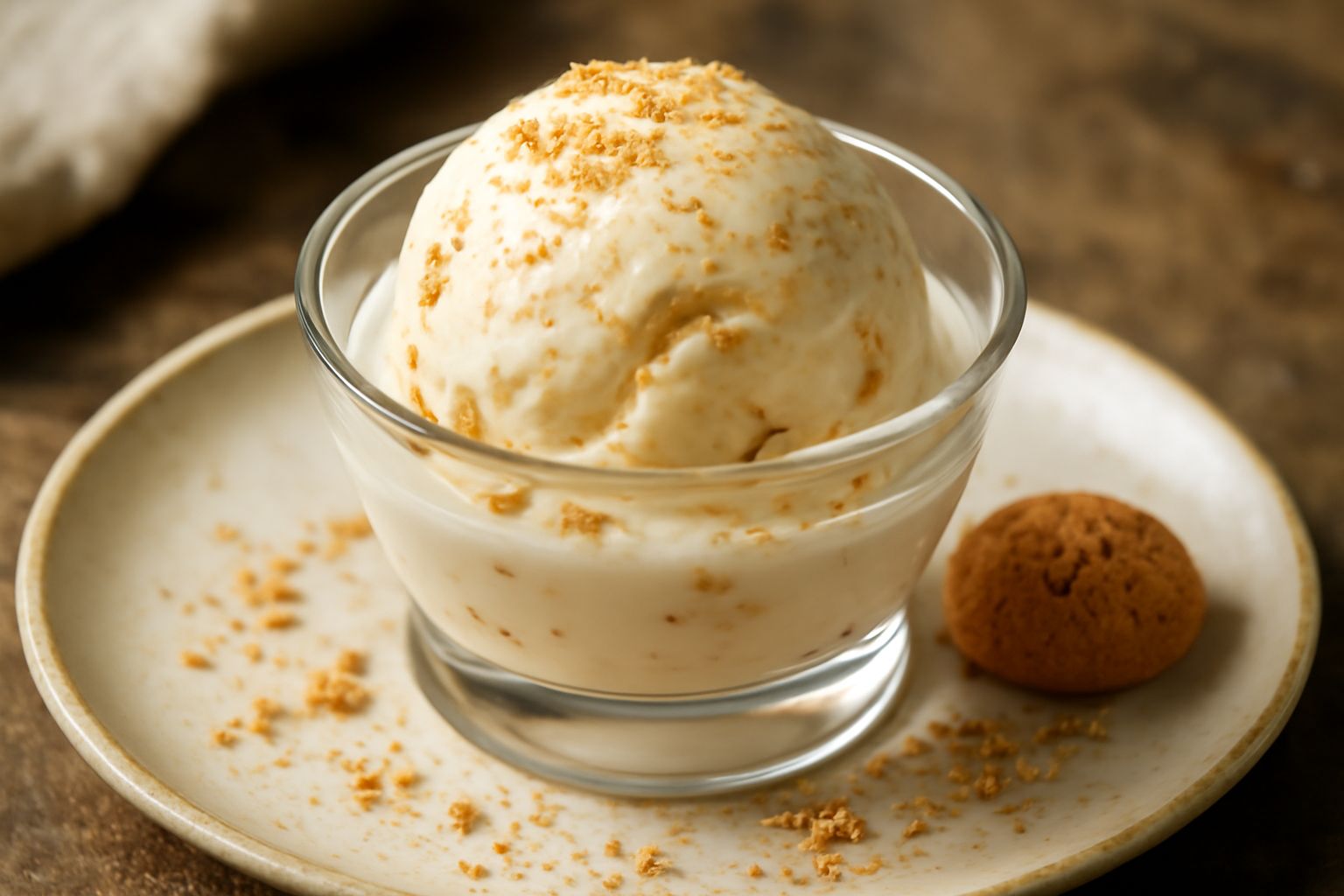 Gelato di panna e amaretto