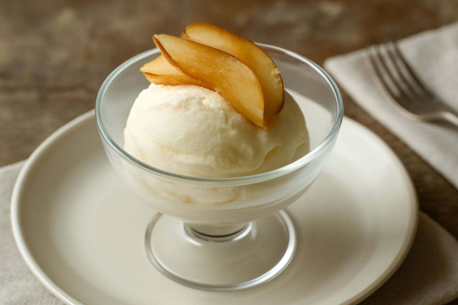 Gelato di ricotta e pera