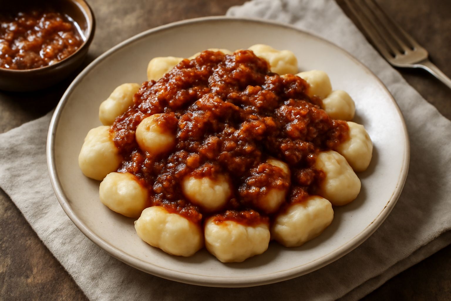 Gnocchi con il sugo di carne
