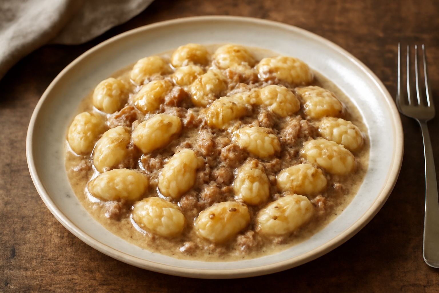 Gnocchi con ragù bianco
