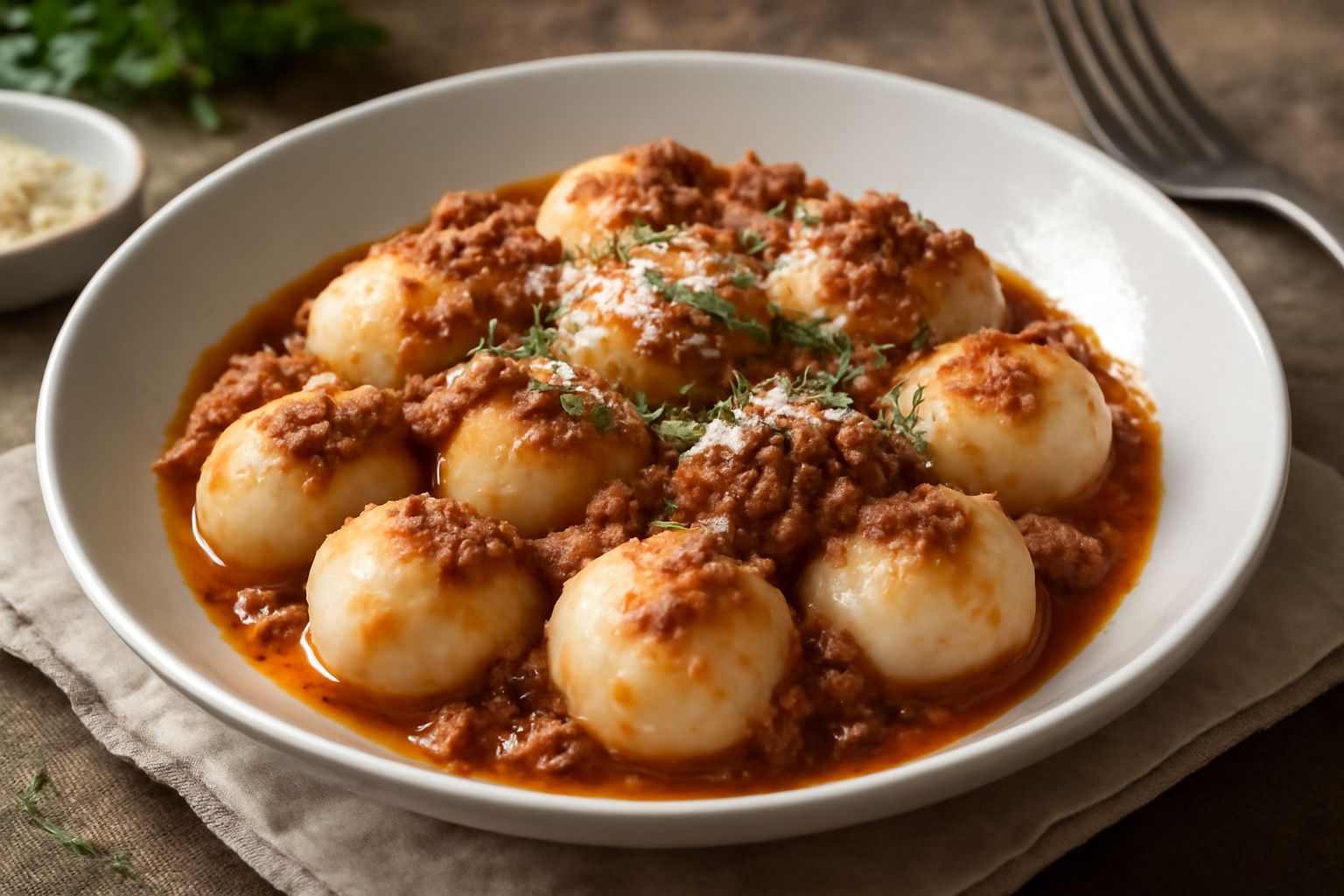 Gnocchi ripieni di ragù