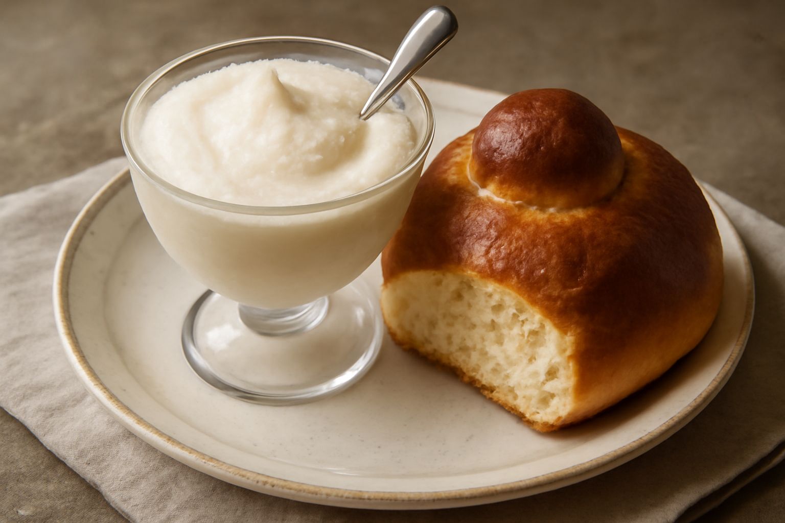 Granita con brioche e uovo