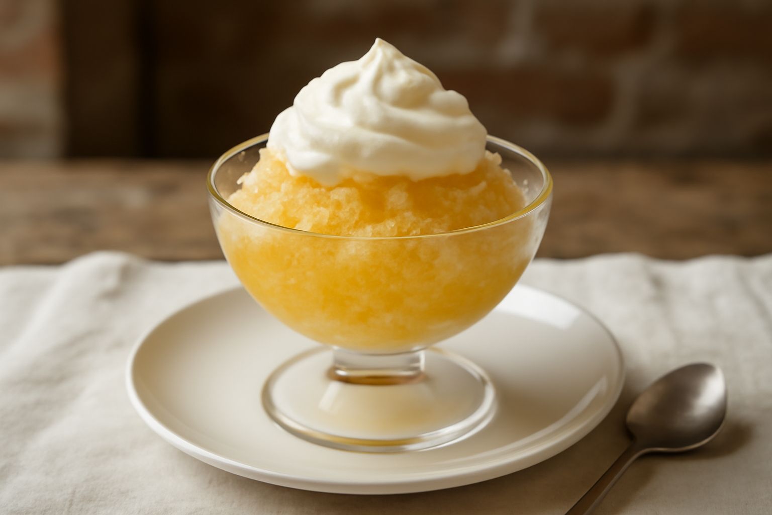 Granita di melone con panna