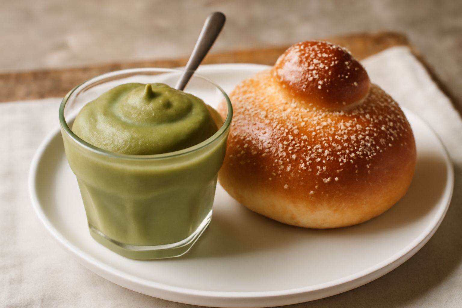Granita di pistacchio con brioche
