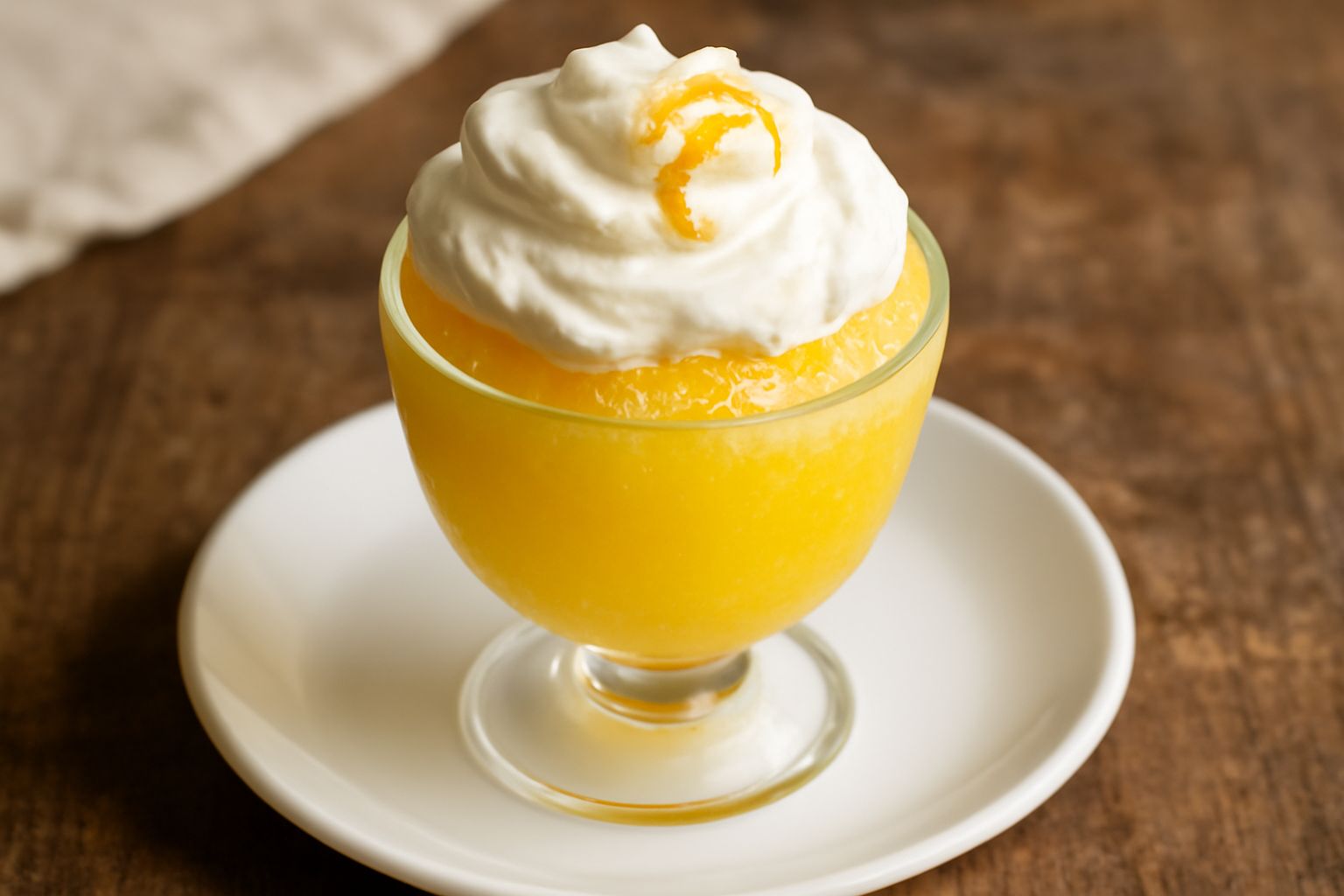 Granite di limone con panna
