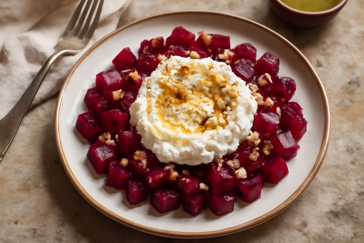 Insalata di barbabietola con ricotta
