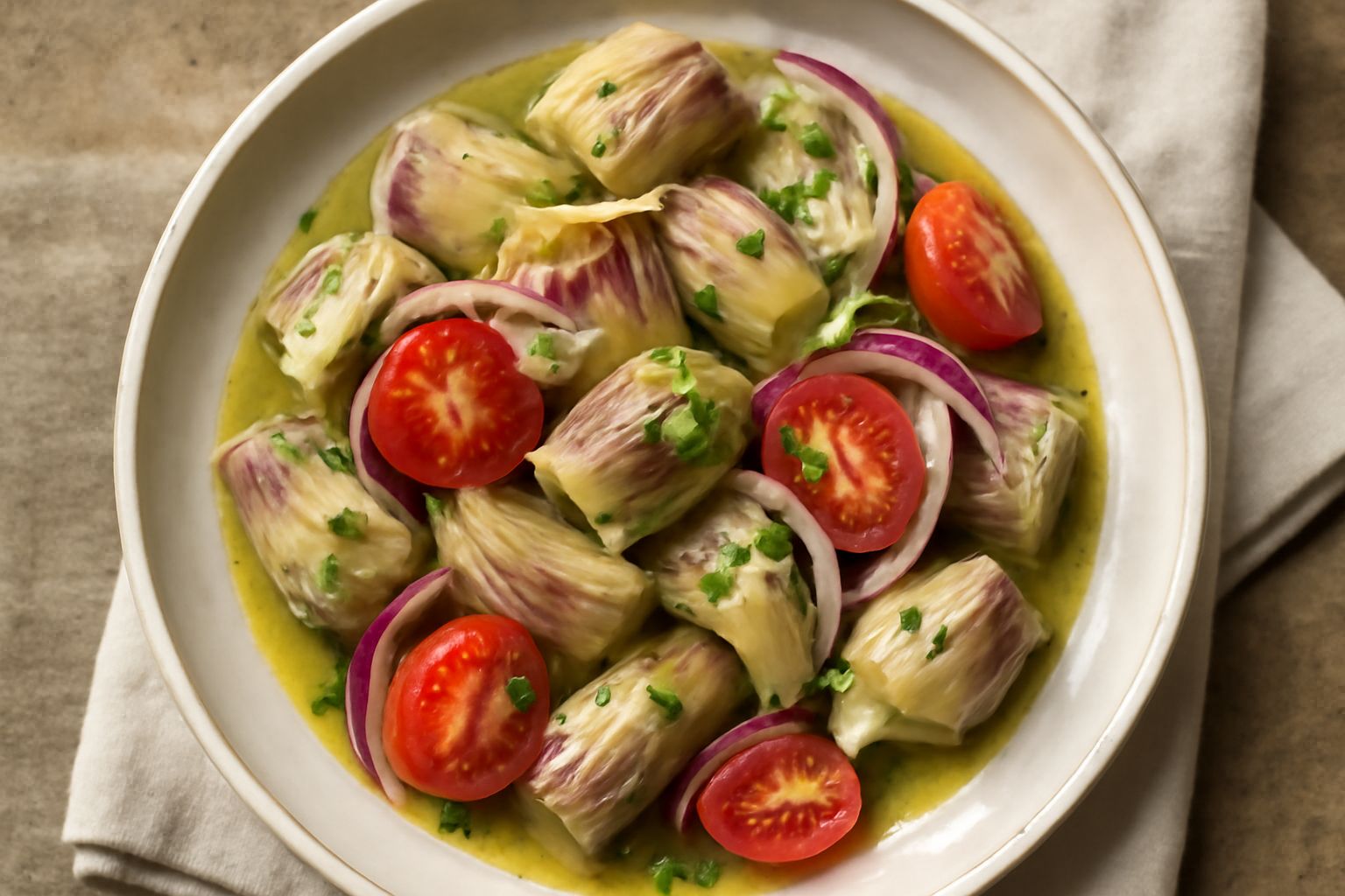 Insalata di carciofini sott'olio