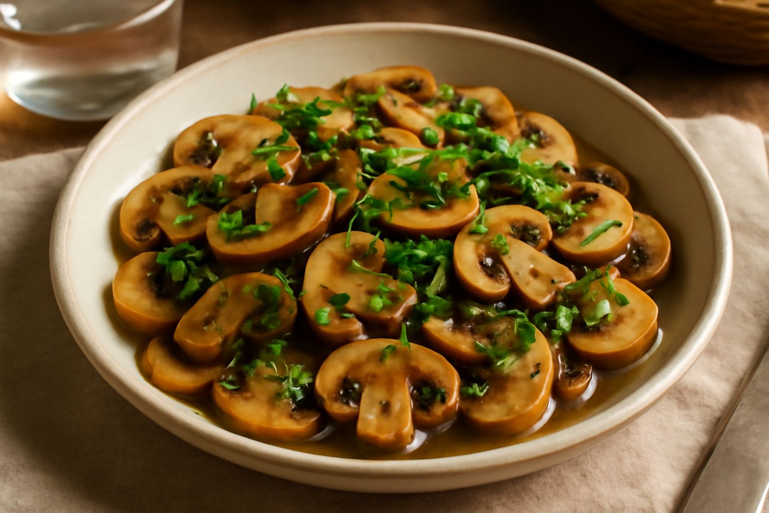 Insalata di funghi trifolati fredda