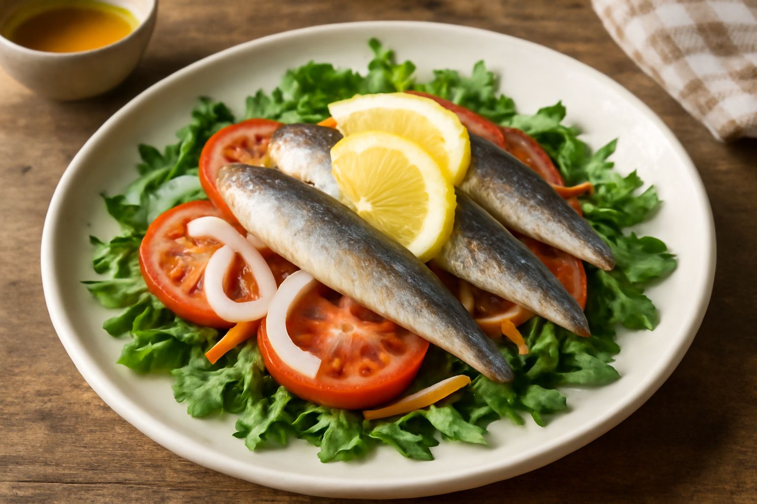 Insalata di limone con pesce azzurro