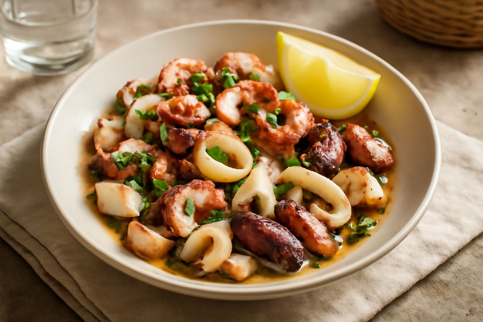 Insalata di mare con limone