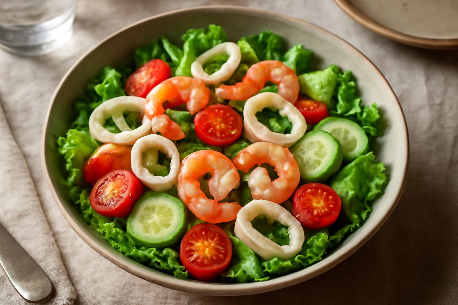 Insalata di mare e verdure