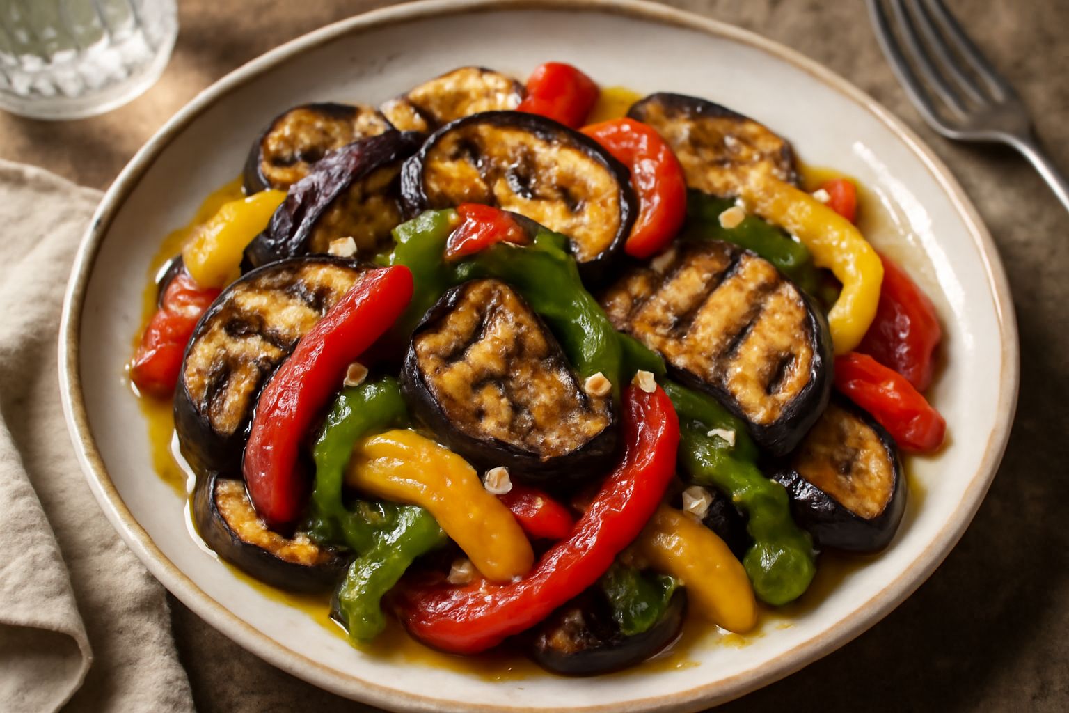 Insalata di melanzane e peperoni