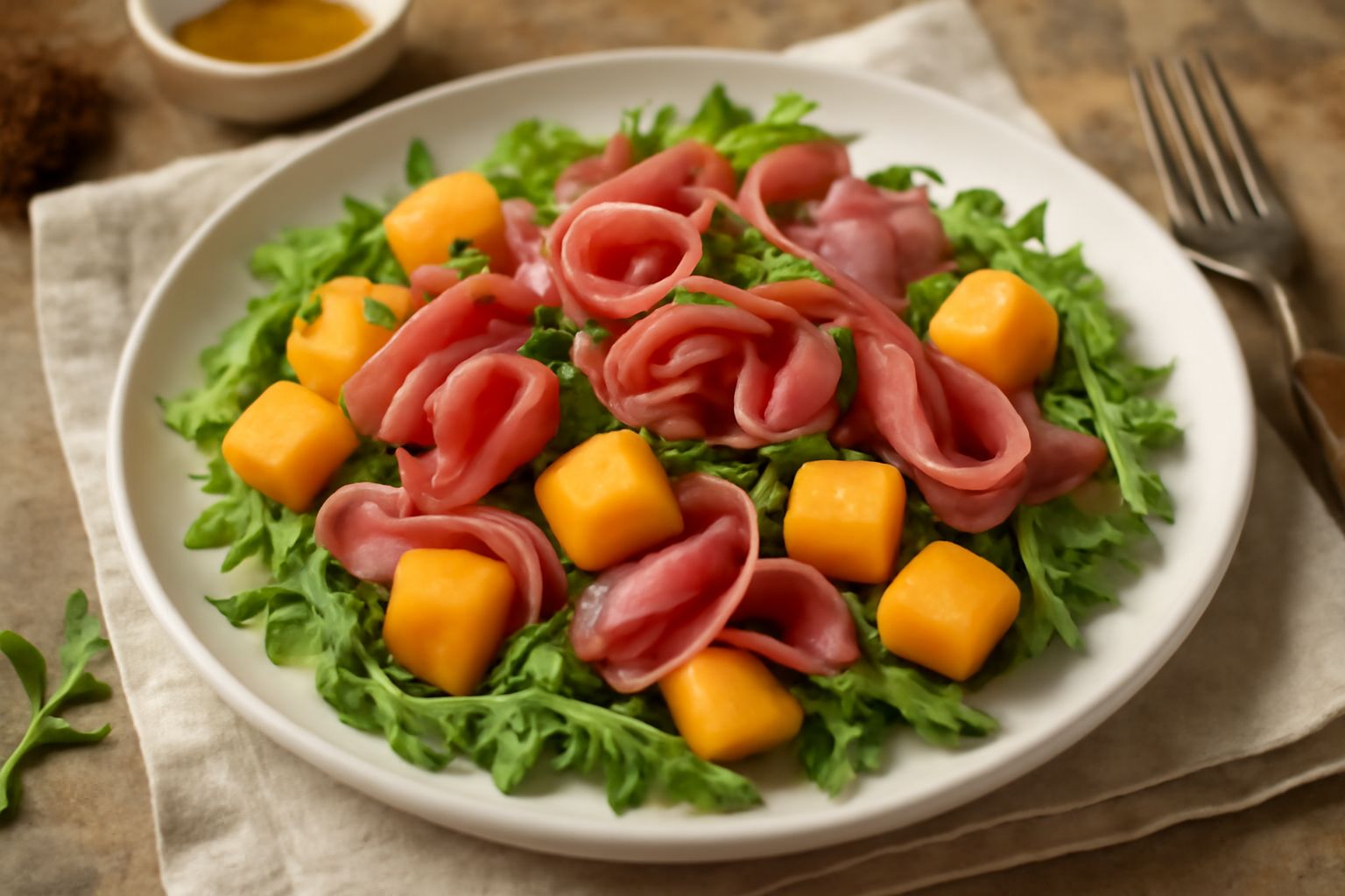 Insalata di melone e speck