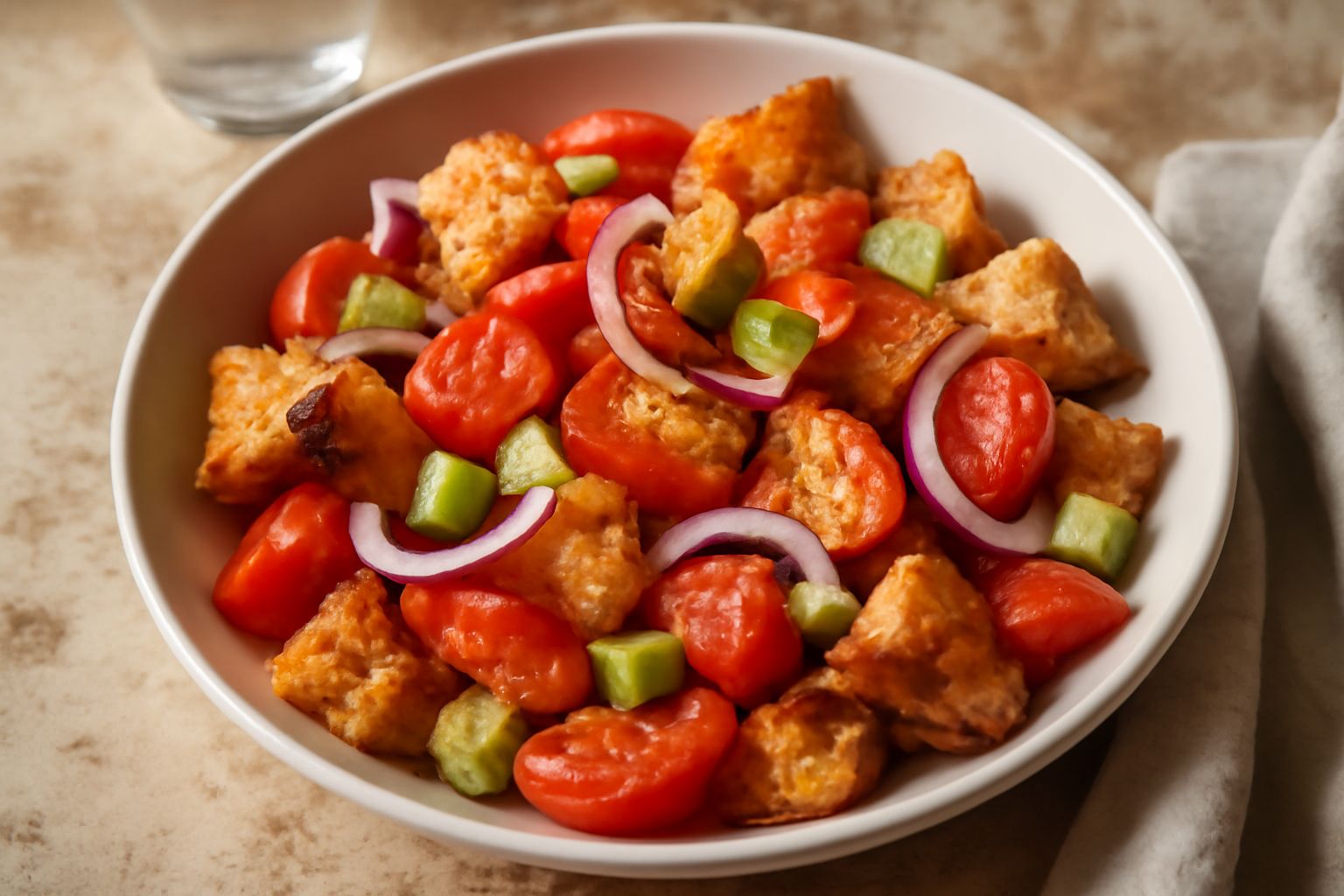 Insalata di pane tostato e pomodoro
