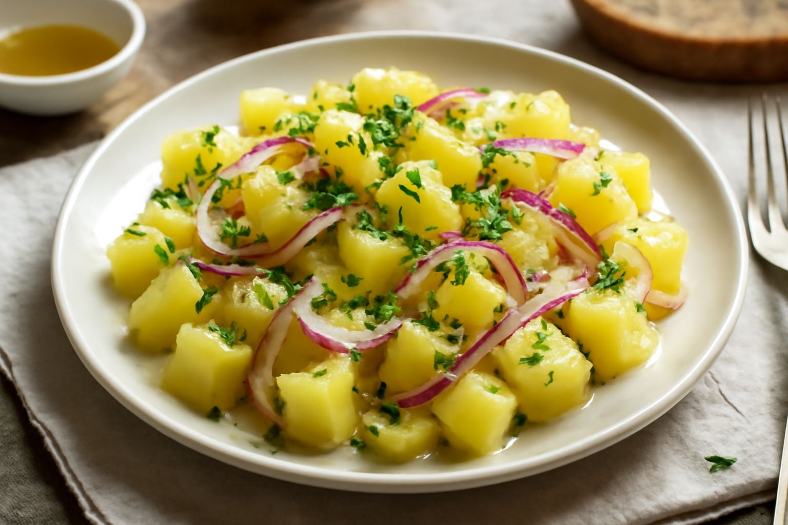 Insalata di patate con cipolla