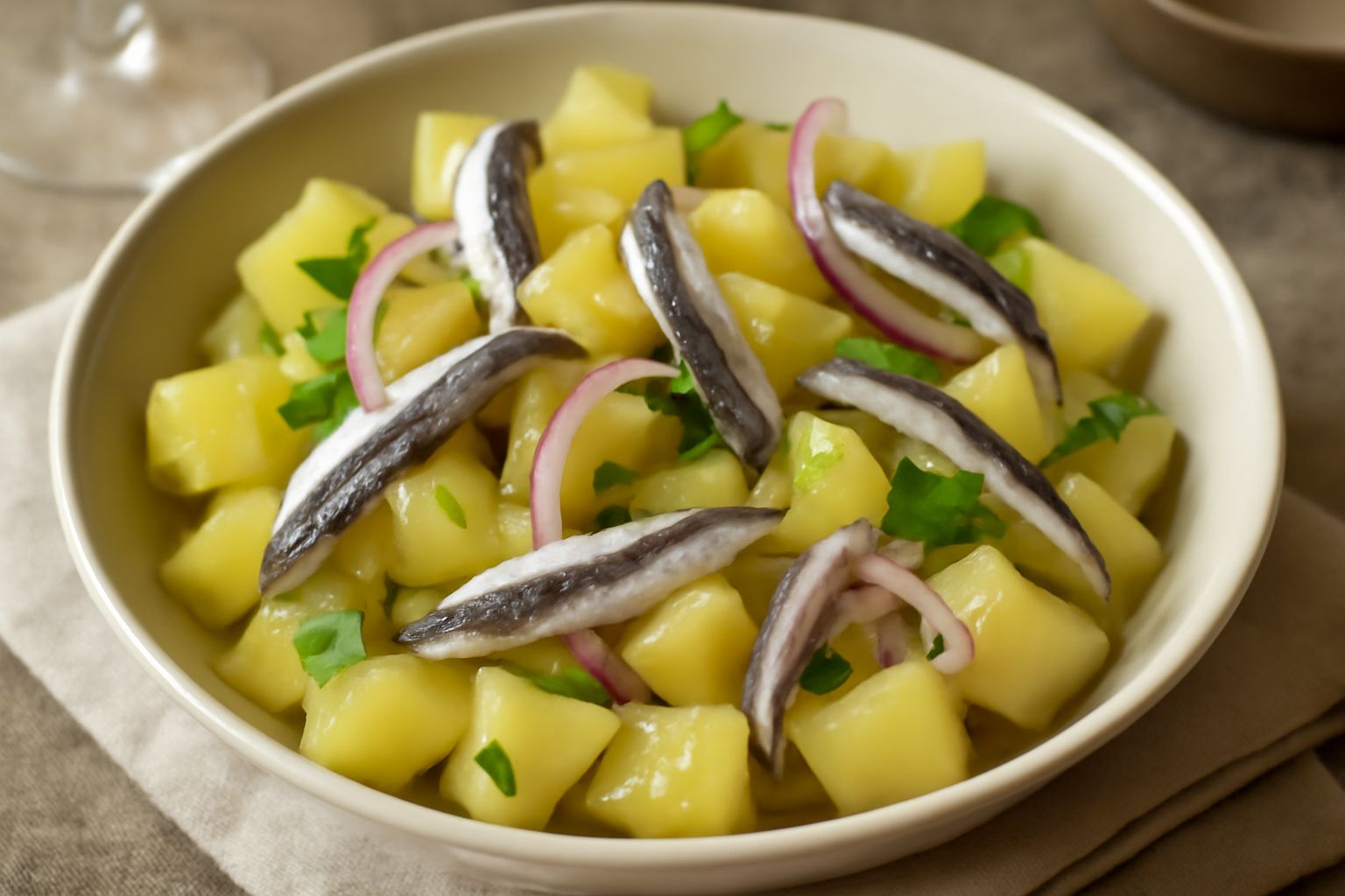 Insalata di patate e acciughe
