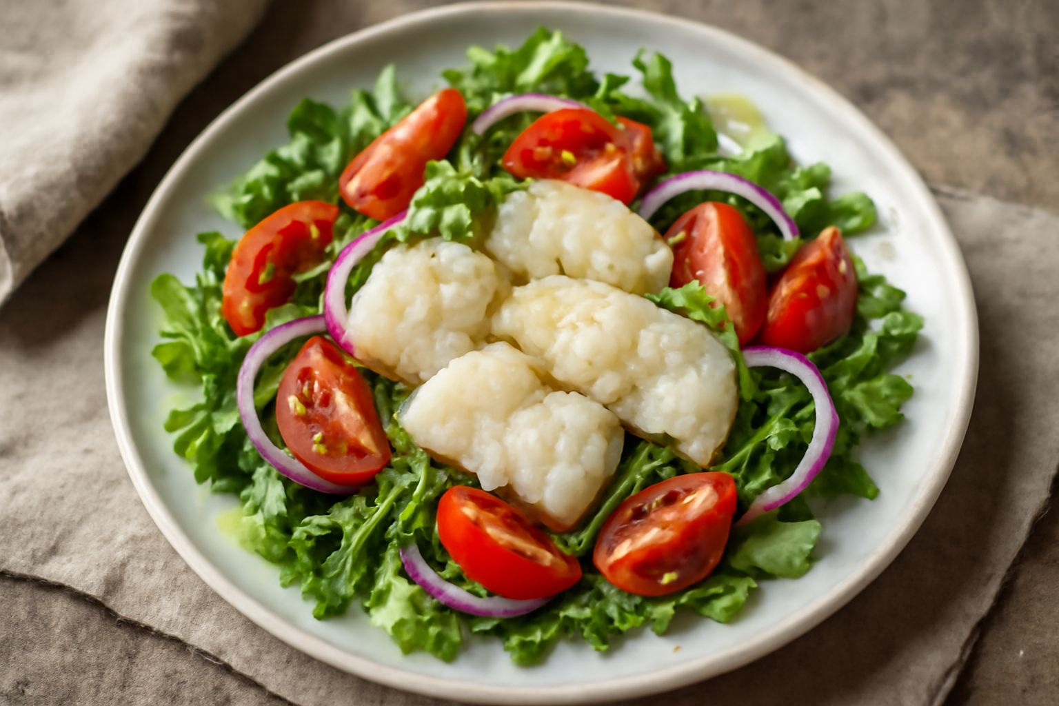 Insalata di pesce bianco