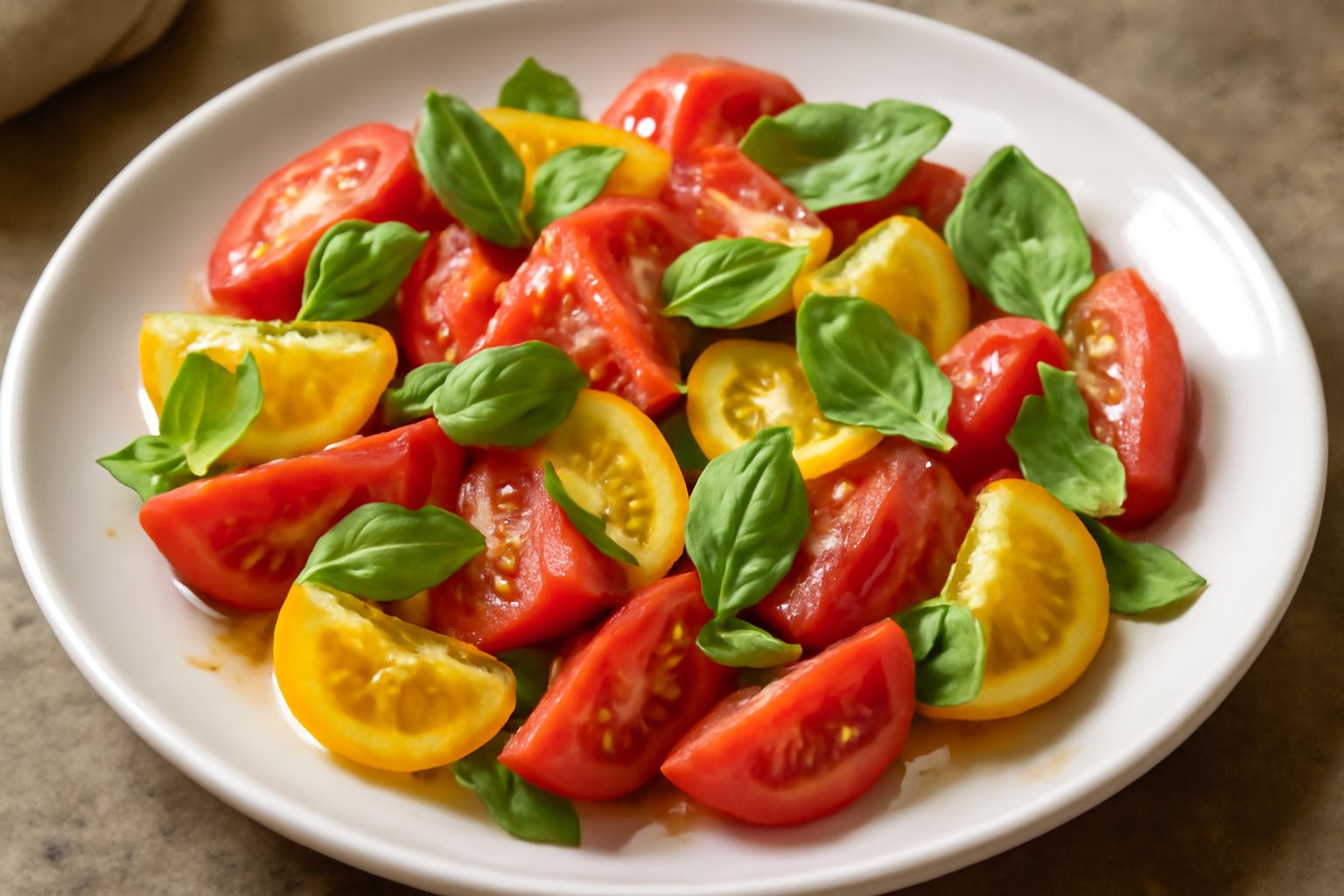 Insalata di pomodori e basilico