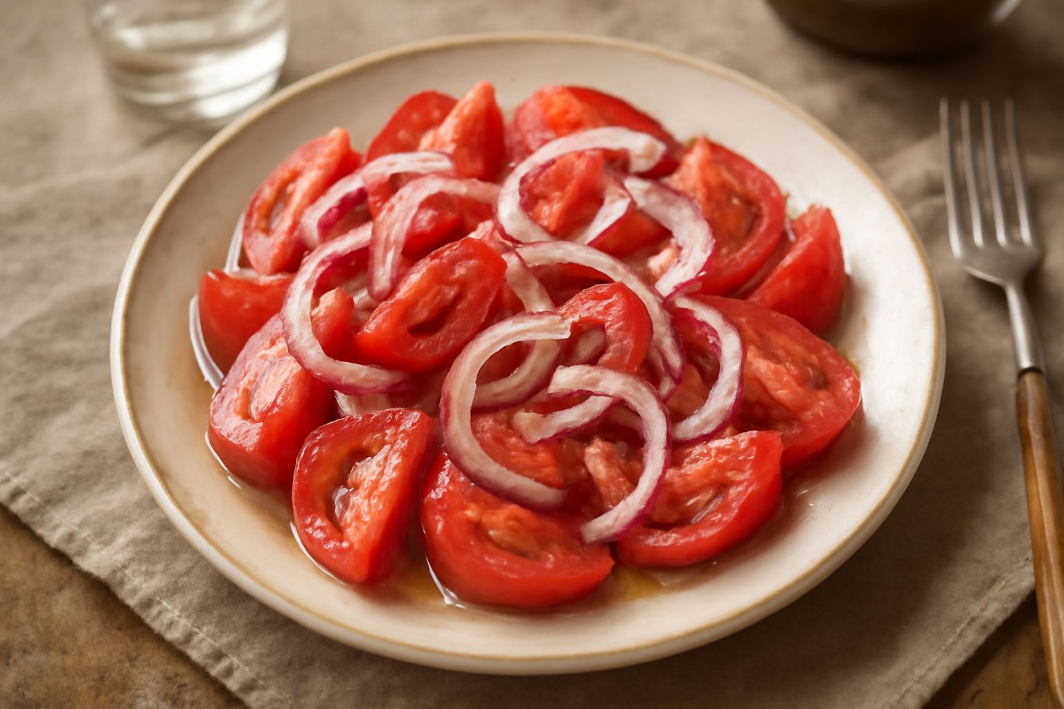Insalata di pomodori e cipolla