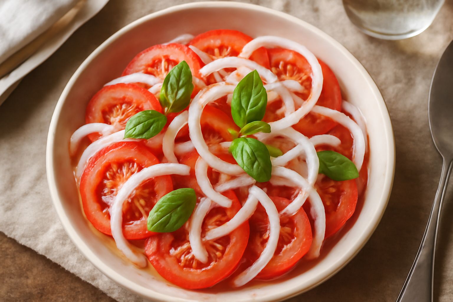 Insalata di pomodori e cipolle